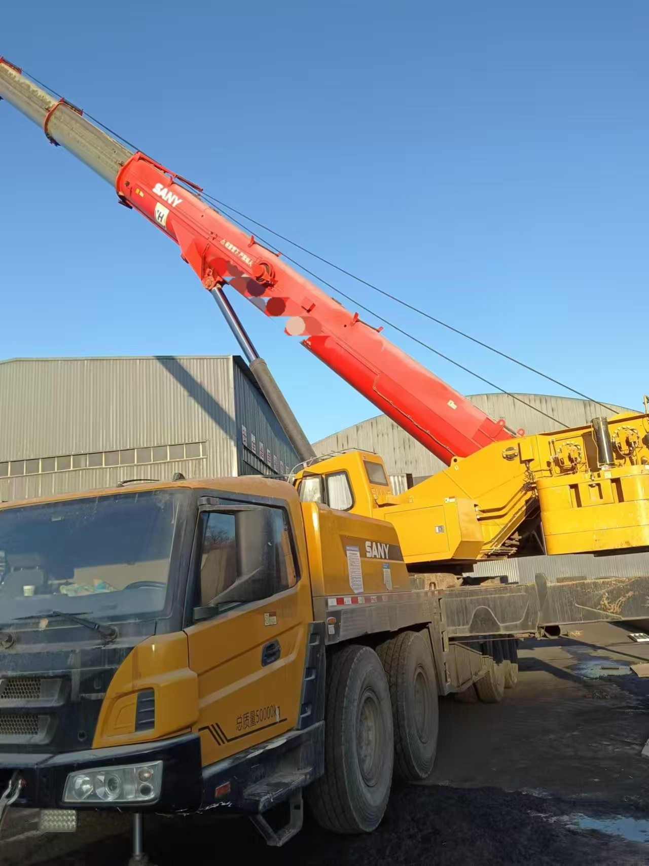 2021 Used SANY Mobile Truck Crane 80 Tons With WEICHAI Engine And 6 Crane Jib