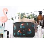 Flamingo Print Polyester Hanging Toiletry Travel Bag