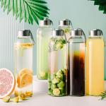 wholesale Straight Side 500ml 750ml Glass Water Bottle With Screw Cap