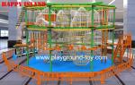 Plastic Wood Adventure Playground Equipment For Gardens Children Trainning