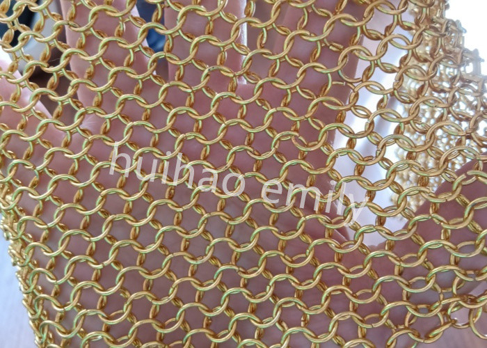 Fire Prevention Metal Ring Mesh Curtain For Restaurant Partition