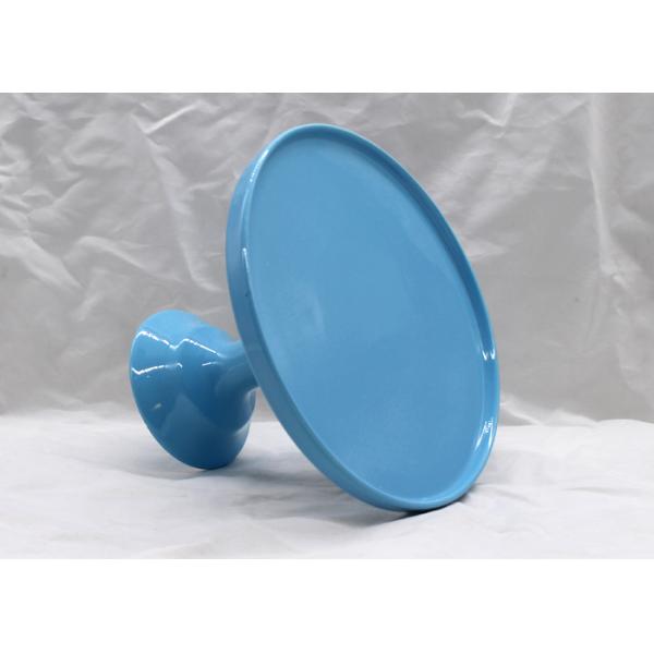 Blue Color Ceramic Cake Stand Dolomite Cake Tools Customized Size / Color