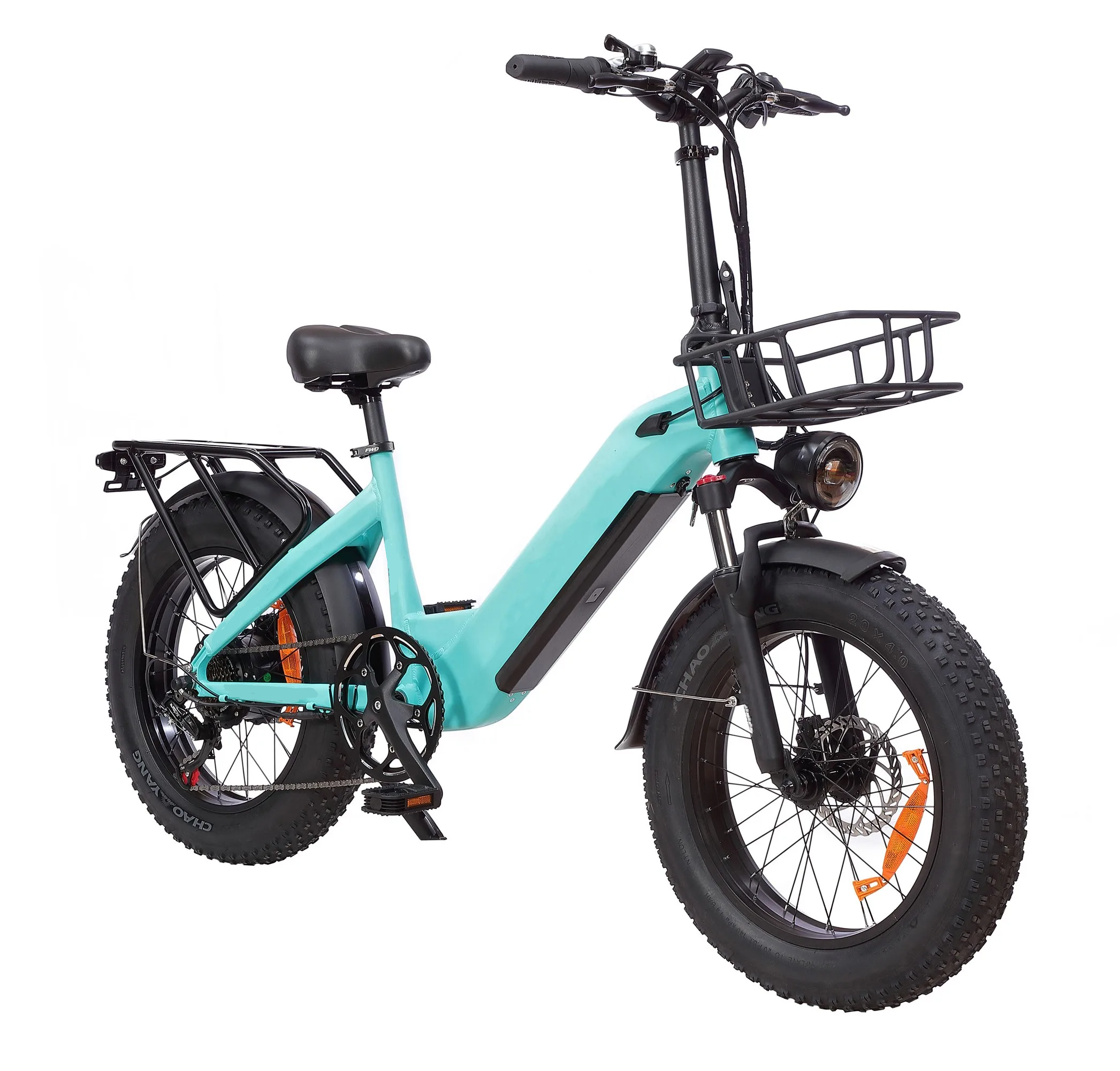 Kids 20 Inch Electric Fat Tire Bike Hidden Battery 48V 500W Step Through Fat Tire Ebike