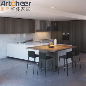 Wholesale Beveled Glass Door White Kitchen Cabinet in Minimalist Design Style for Project Promotion from china suppliers