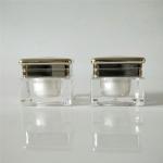 Screw Cap Square Face Cream Acrylic Cosmetic Jar 10g Logo Printing