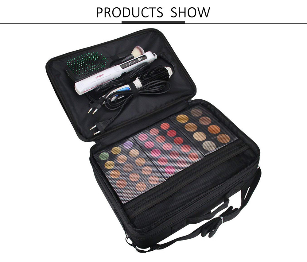 3 Layer Zipper Closure Brush Storage Box With Shoulder Strap
