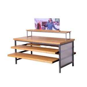 Wholesale MDF Material Clothing Display Racks Double Sided Cloth Display Stand For Shop from china suppliers
