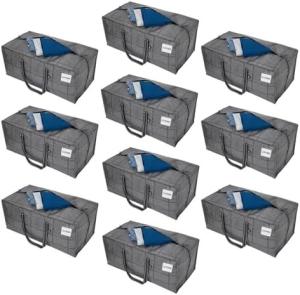 Wholesale VENO 4 Pack Moving Bags Plastic Storage Totes Clothes Organization Large W Lid/Zipper. Packing Boxes/Bins Alternative. from china suppliers