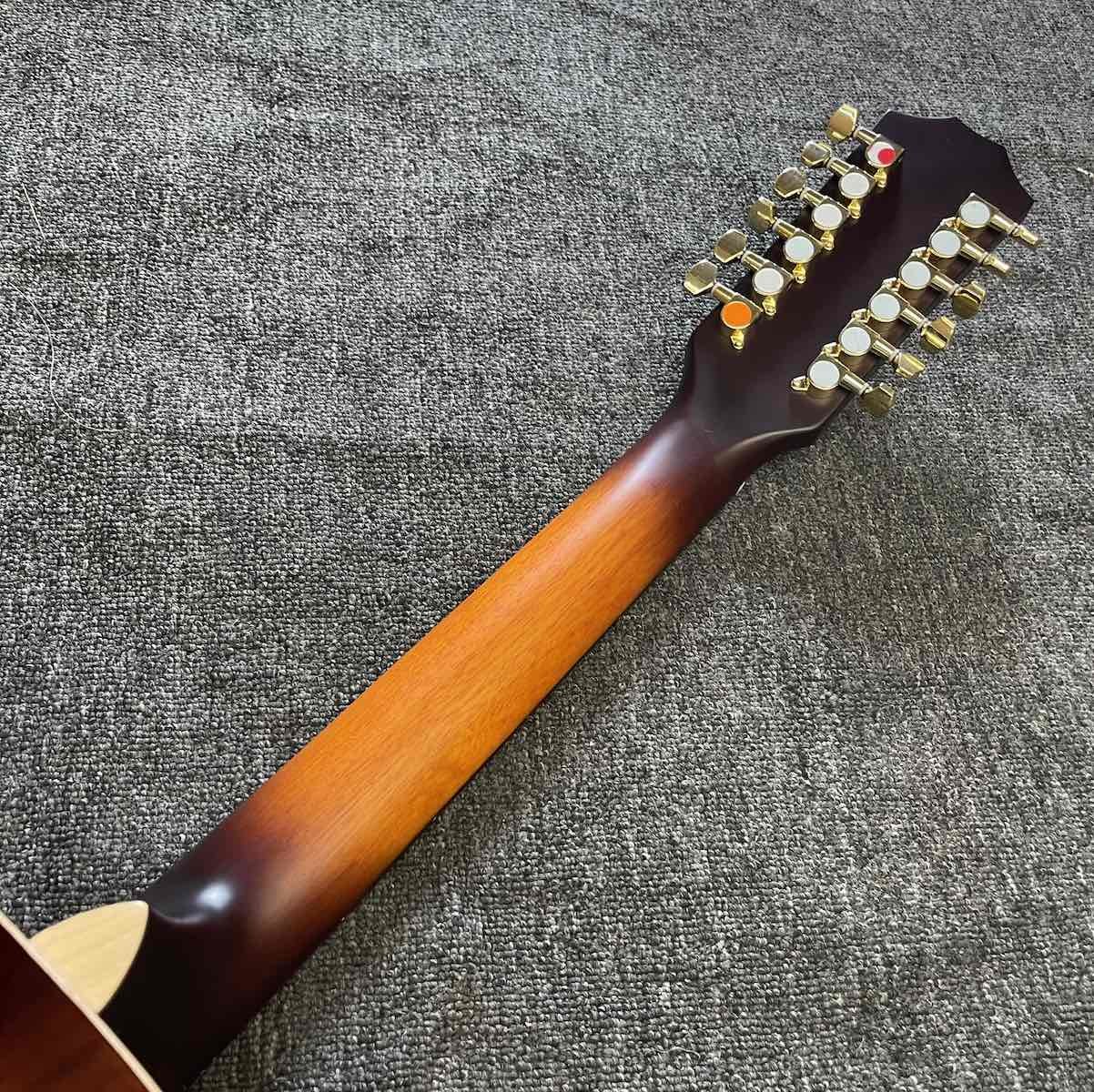 Custom 12 Strings KOA Wood Taylor Style Acoustic Guitar Glossing Finish Body Matt Neck Open Tuner