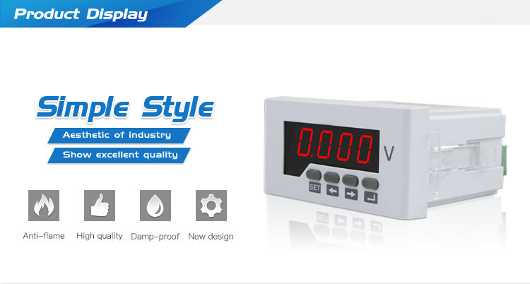 Power Distribution System LED AC/DC Power 48*96mm Digital Single-phase Voltage Meter
