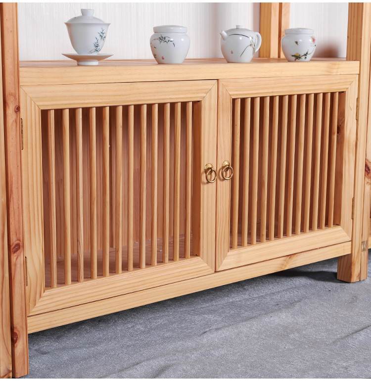 Pinewood Multi Storey Shop Display Showcase Home Storage Cabinet With Door