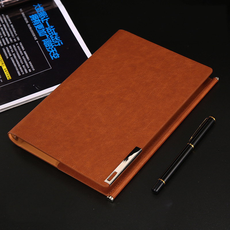 A5 Customized Logo PU Leather Notepad with 100 Sheets Inner Pages and Daily Weekly Monthly Planner