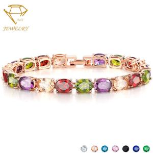 Wholesale Oval Crystal Diamond Women's Bracelets 6.7 Inches AAA Cubic Zirconia from china suppliers