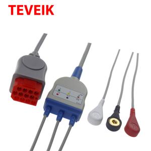 Wholesale Bionet 12 Pin 3 Lead IEC Snap Connector Ecg Lead Cable from china suppliers