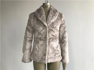 Wholesale Mink Ladies Fake Fur Coats / Faux Fur Reverse Collar Luxe Coat TW64896 from china suppliers