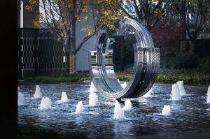 Wholesale Fountain Ring Decorative Metal Sculpture Mirror Stainless Steel Modern Art Statue from china suppliers