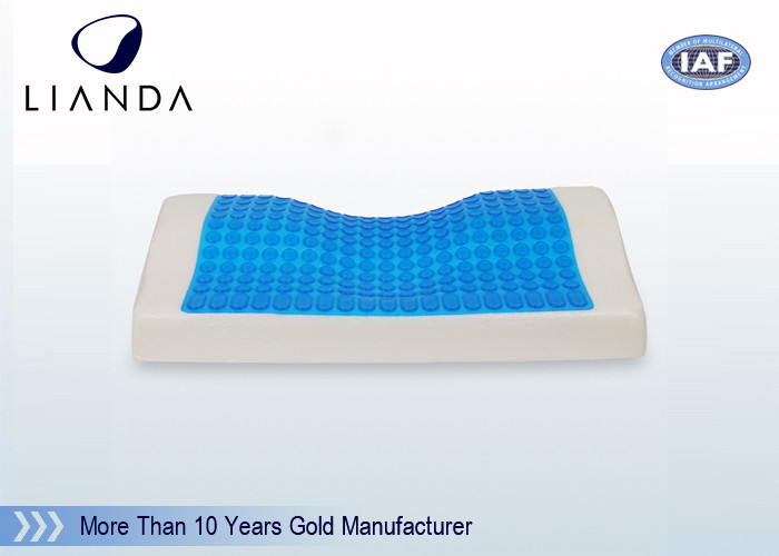 Classic Cooling Aqua Gel Pillow Memory Foam Spandex Cover , Gel Cooled Pillow