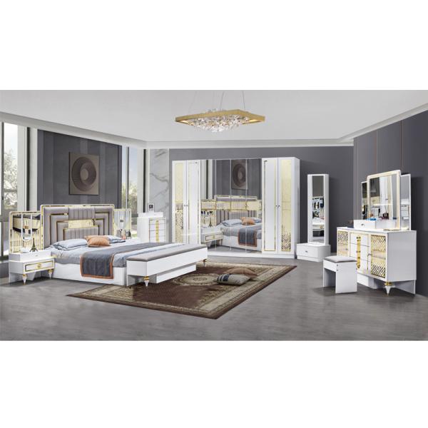 Wholesale High Quality Modern Wooden Frame Double Bed Home Master Room King Size