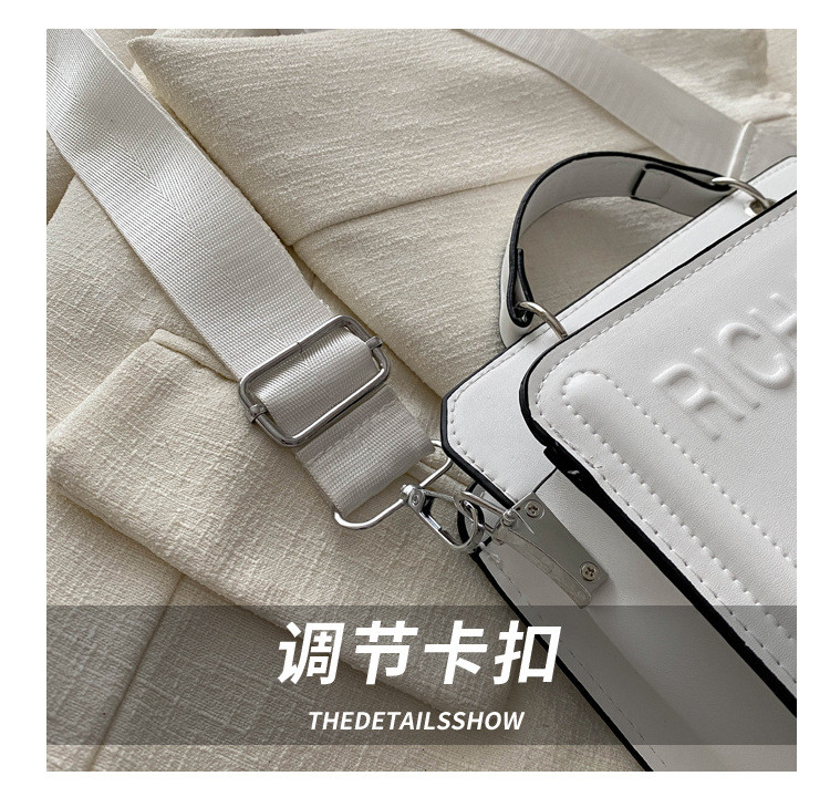 SIMPLE FASHION LETTER BAG WOMEN'S NEW INS COMMUTER HANDBAG SMALL SQUARE BAG SENIOR TEXTURE WIDE SHOULDER STRAP CROSSBODY