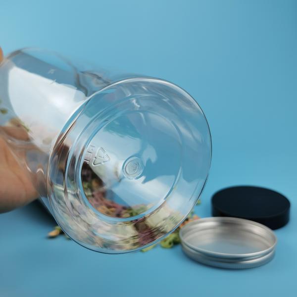 BPA Free PET Cookie 71.5mm 950ml Food Safe Plastic Jars