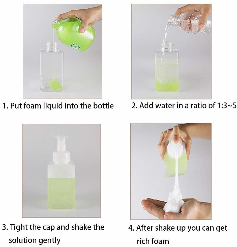 Clear Transparent PP Foaming Soap Bottle Refillable Leakage Proof