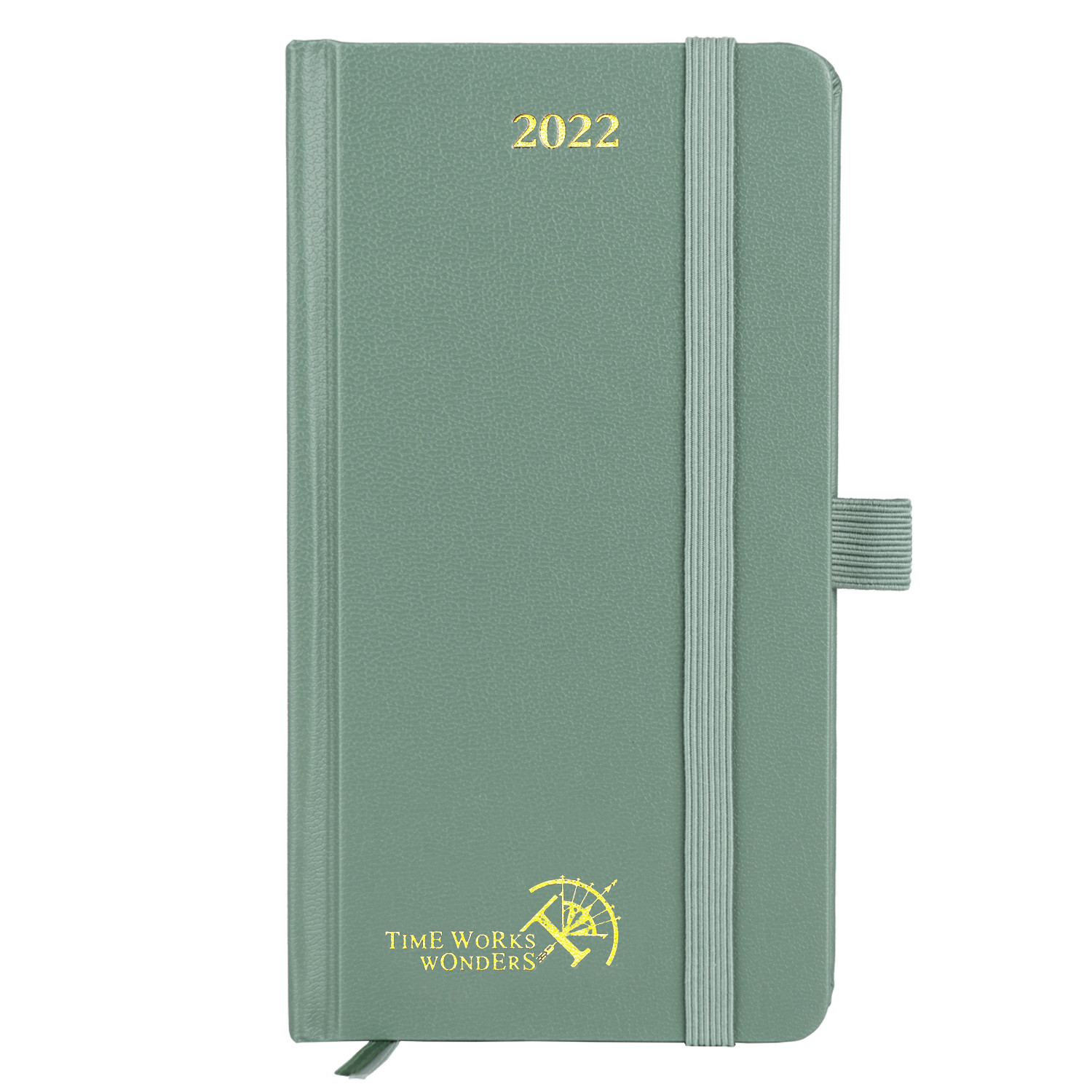 Light Green Hardback Mini Weekly Planner With Vertical Inner Pages