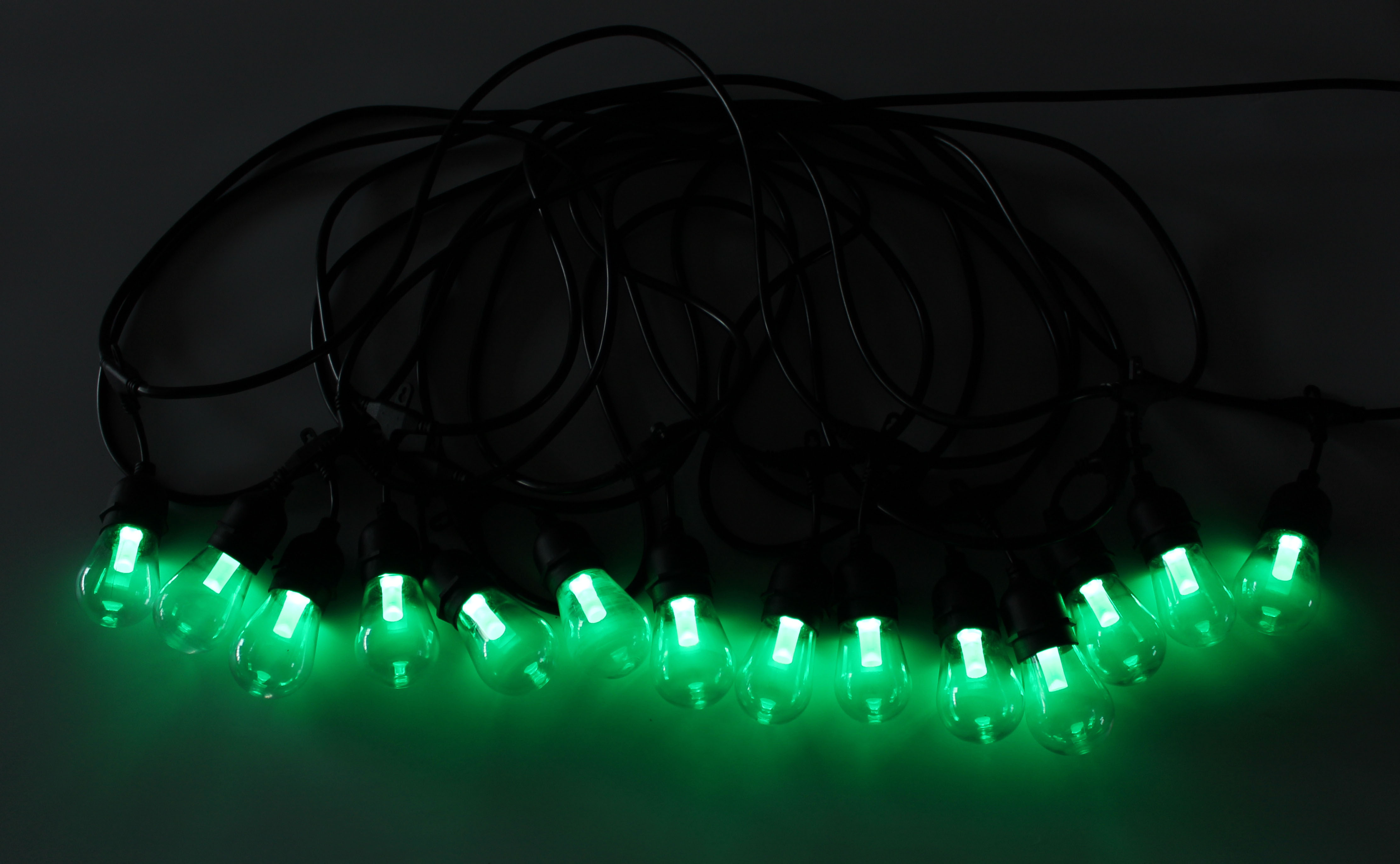 LED Cafe lights with Tuya APP Wifi smart RGBW String Lights 48ft 24sockets hanging lights for patio comme