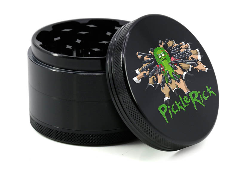 Four Layer Fancy Weed Grinder Aluminum Alloy Cartoon Anime Rick Morty Morty Smoker