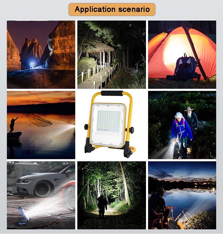 CRI80 Portable 100w Rechargeable Led Work Light