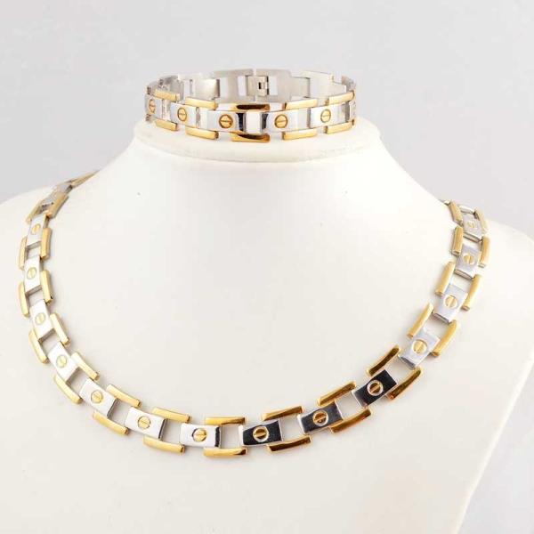 US Europe Fashion 316L Stainless Steel Bracelet With Matched Necklace Jewelry