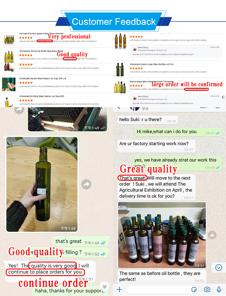Green Amber Glass Olive Oil Bottle with Pump Head