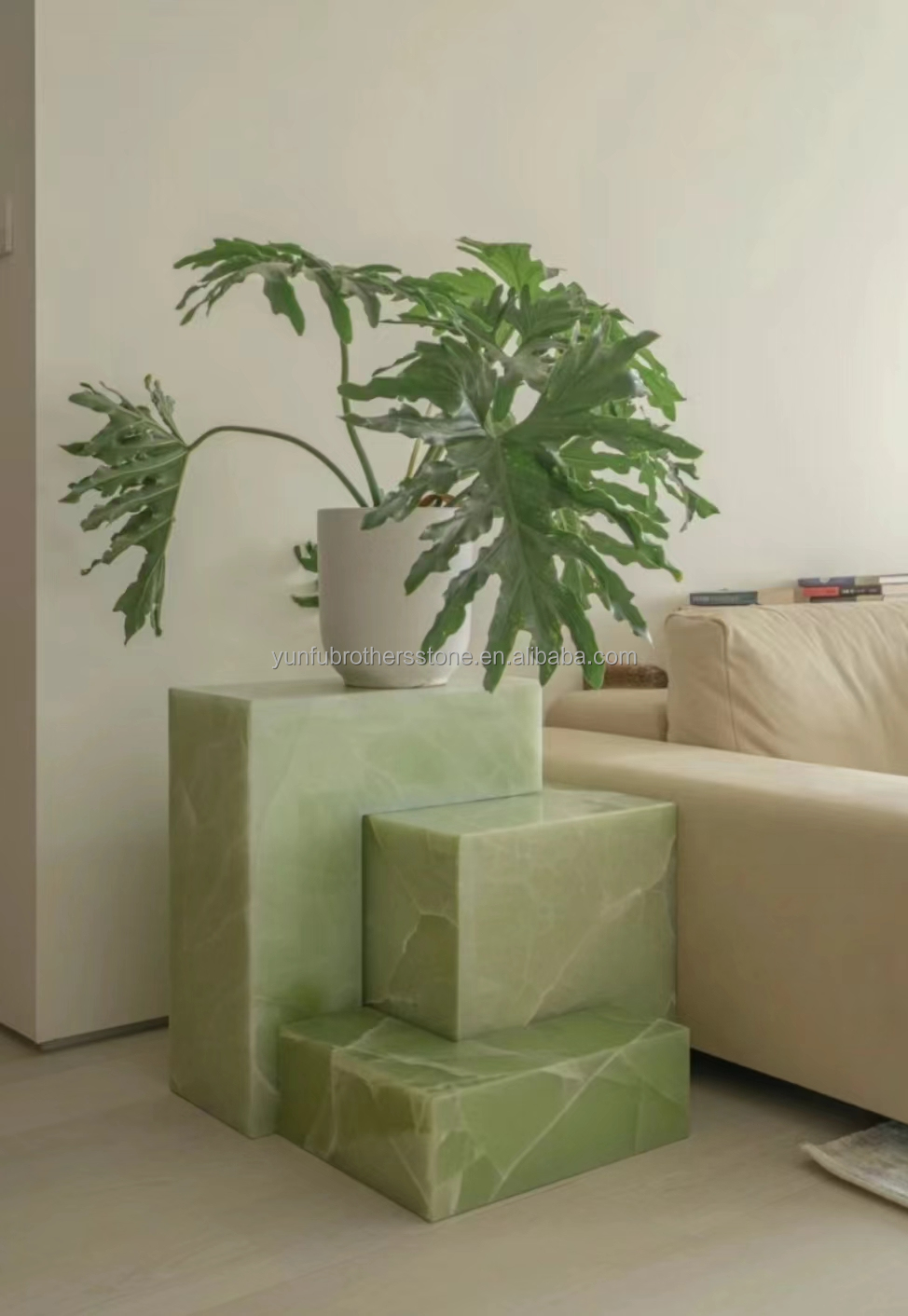 Modern Afghan Green Onyx Stone Slab for Hotel Living Room and Dining Hall Decoration