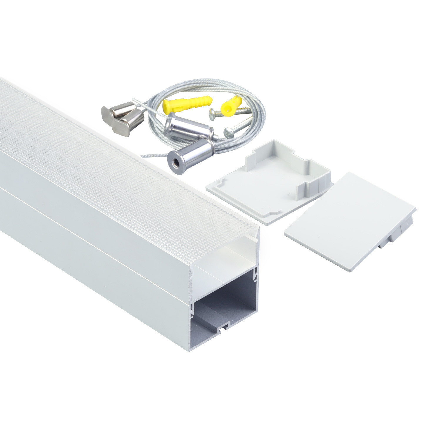 LED Strip Extruded Aluminum Profile Channel , Suspended LED Aluminum Profile