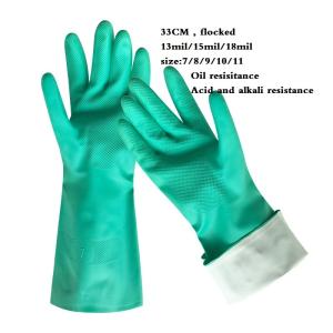 Wholesale Nitrile Glove of Greens With Flocked Lining Latex Free Chemotherapy from china suppliers