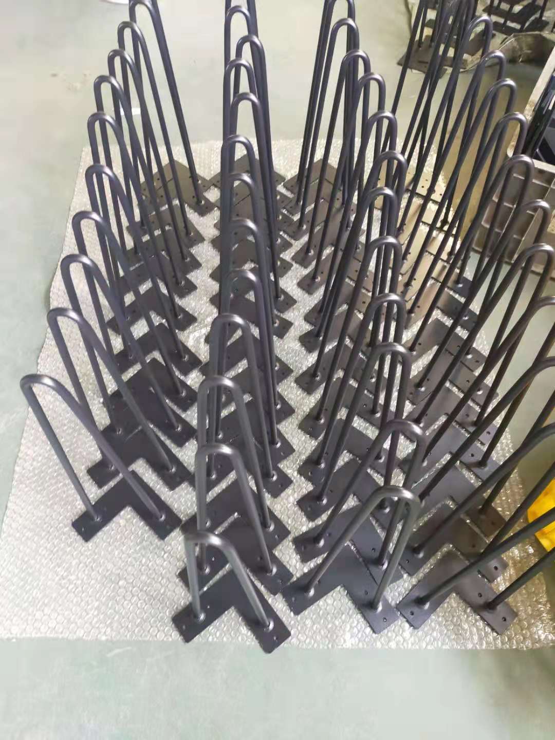 Modern Silver/Black/White Metal Dining Table Legs with Included Nuts and Screws