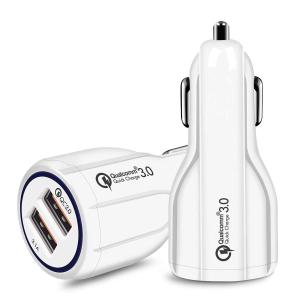 Wholesale Lightweight Durable White USB Car Charger Long Lifespan Quick Charging from china suppliers