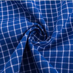 Wholesale Shirt 100D Blue Gingham Cotton Fabric By The Yard 300GSM 50*50 Count from china suppliers