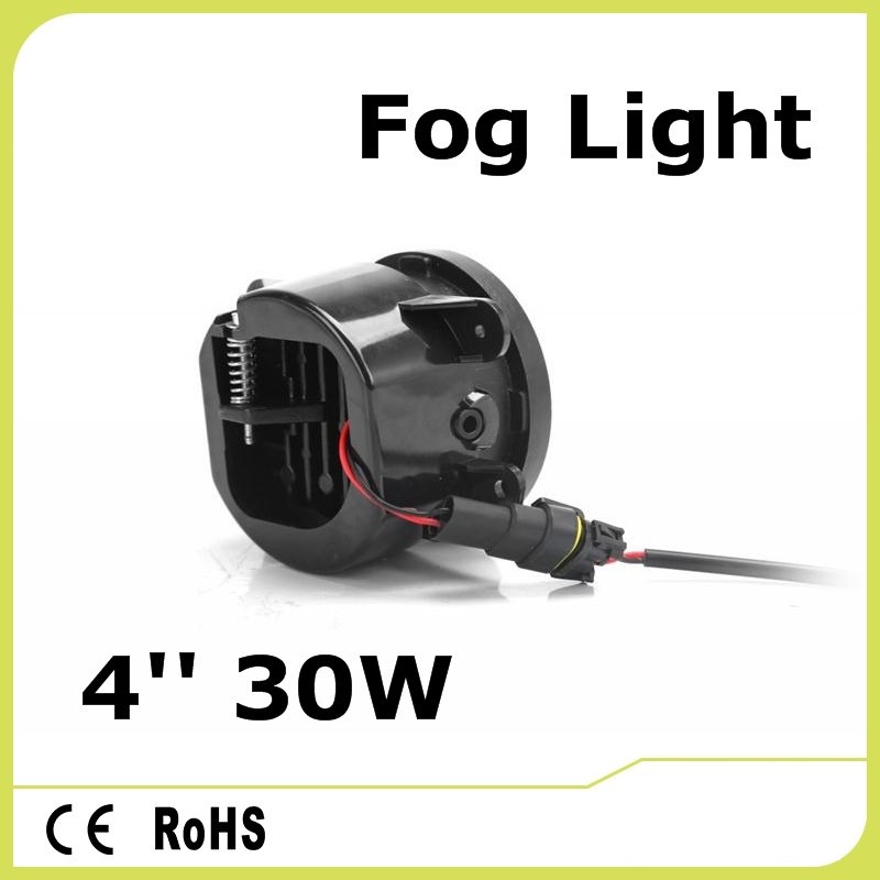12V DC 4 Inch 30 Watt Car LED Fog Lights For Harleys Jeeps Motorcycle