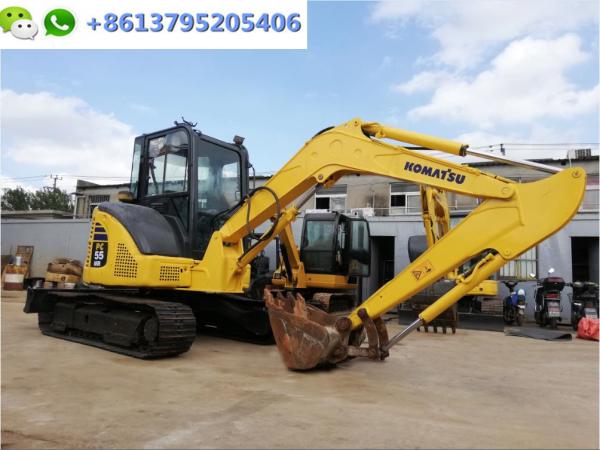 Good Condition 5 Ton Used Mini Excavator Komatsu PC55MR Digger With Air