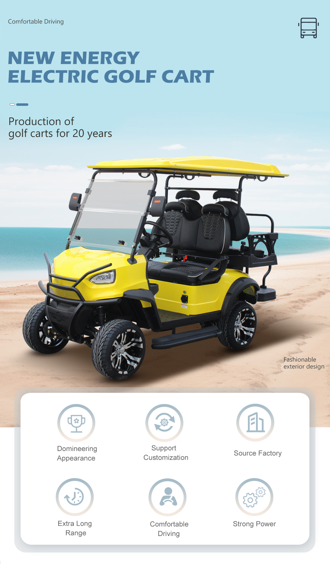 Electric Hunting Golf Cart 4 Seater with LCD Display and Rear Hub Motor at Affordable