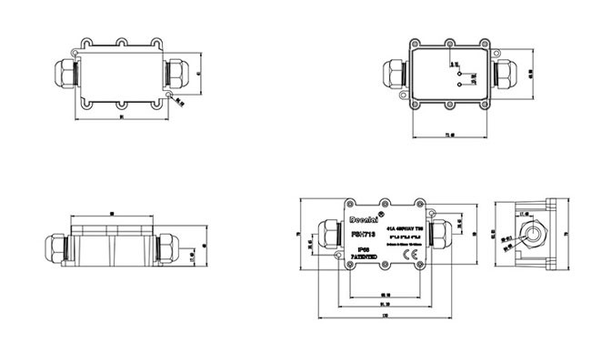 IP68 Outdoor Pool Light Accessories , Double - Way Swimming Pool Light Junction Box