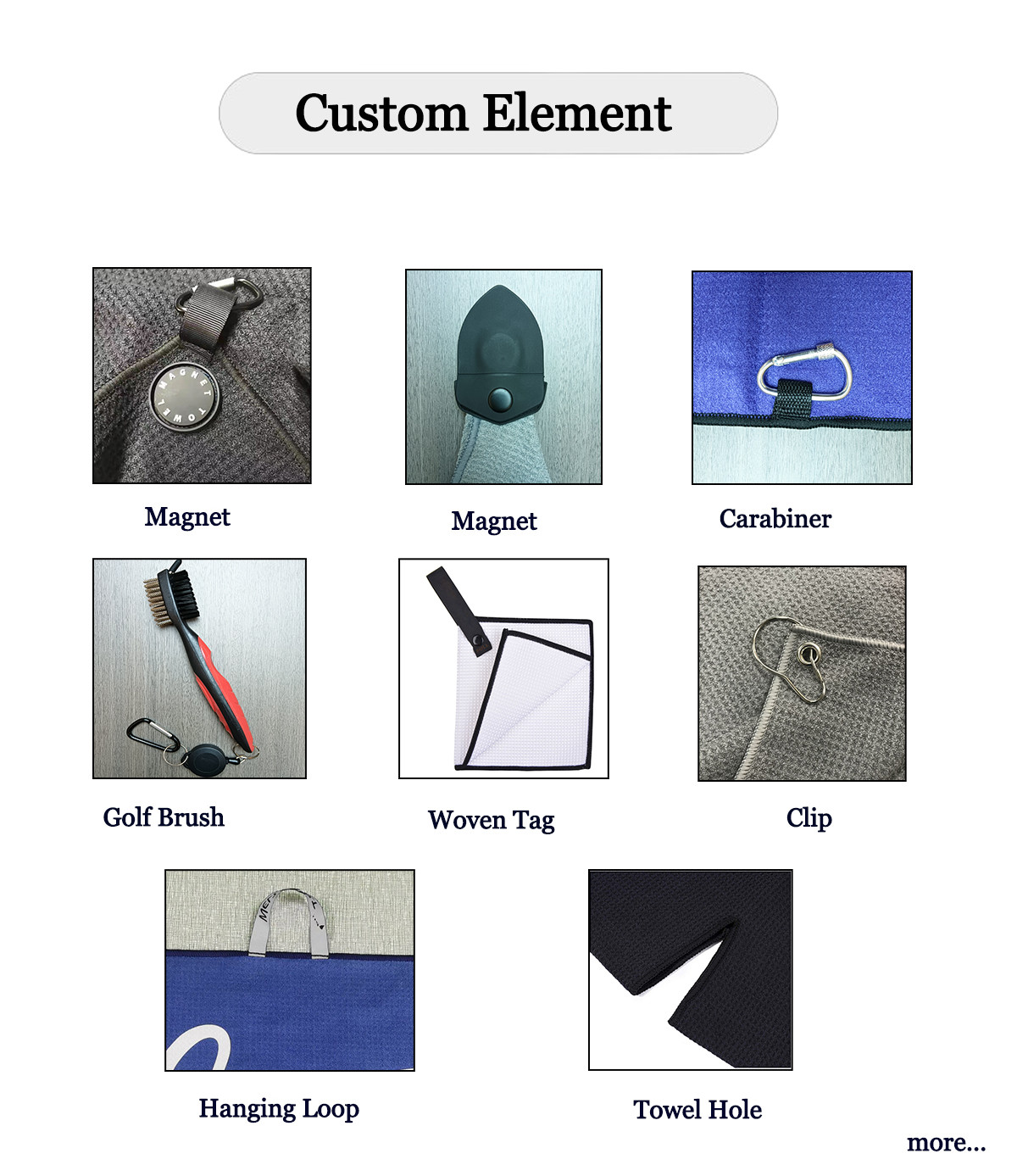 Printed Microfiber Waffle Pattern Tour Golf Club Cleaning Towel Custom logo Sublimation Waffle Golf Towel