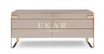 Wooden High Gloss Metal Frame 6 Drawer Chest