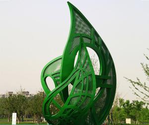 Wholesale 5m High Green Large Garden Leaf Sculpture Outdoor Metal For Landscape from china suppliers