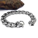 925 Silver Plated Thai Vintage Old Fashion Titanium Stainless Steel Curb Chain