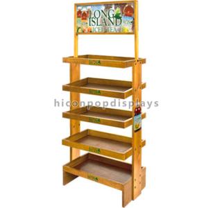 Wholesale Wooden Display Stands Veneer Finishing 4 / 5 Tiers Drinks Visual Merchandising from china suppliers