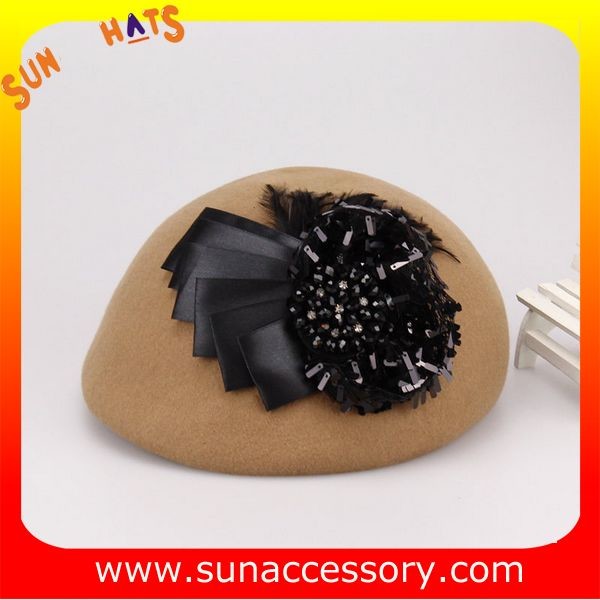 Hot sale Fashion 100% Australia wool felt ladies beret hats ,Red beret hats with adjustable band