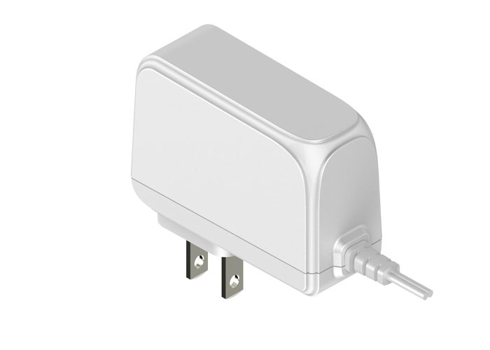 18W / 24W White US 2 Pin Wall Mount Power Adapter With Input 90 - 264Vac