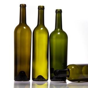 Wholesale 750ml Clear Amber Round Shape High White Glass Material Custom Design Wine Bottle from china suppliers