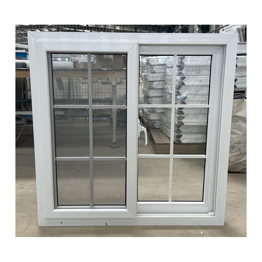 Residential new construction windows Double Glazed Sliding Pvc Windows With Grills
